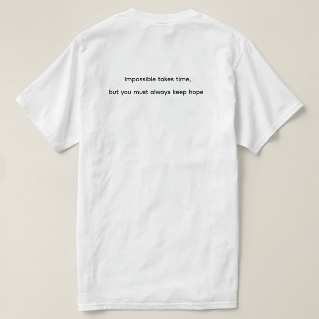 Camiseta Hope Takes Time – Inspirational Clock & Butterfly  (Reverso del diseño)