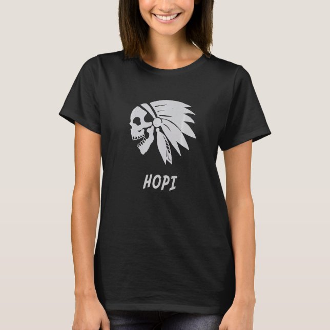 Camiseta Hopi Native American Indian Born Freedom Evil Skul (Anverso)