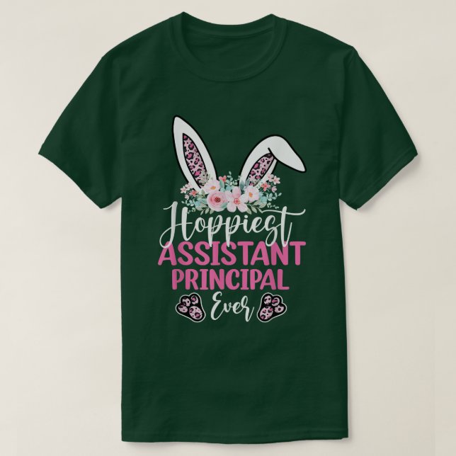 Camiseta Hoppiest Assistant Principal Ever Leopard Bunny Ea (Diseño del anverso)