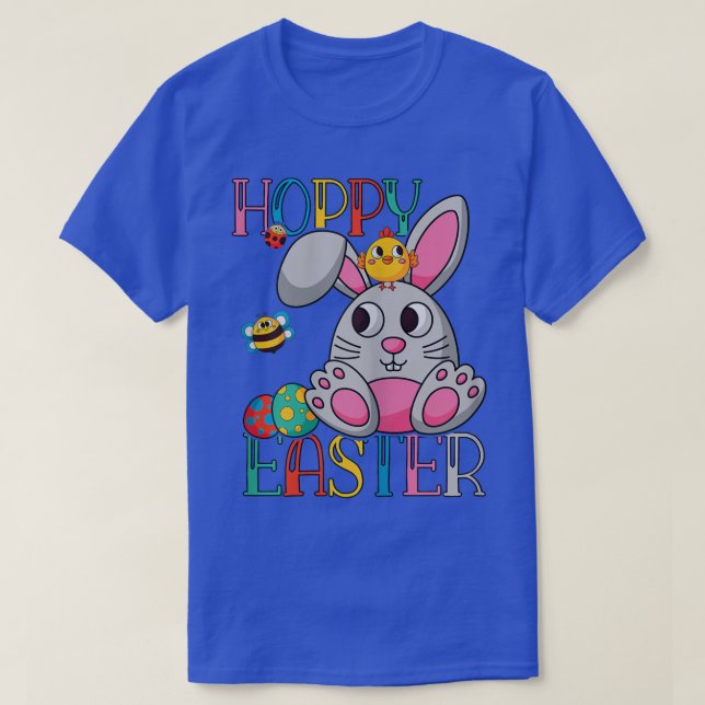 Camiseta Hoppy Easter Bunny Mujeres Chicas Conejo  (Diseño del anverso)