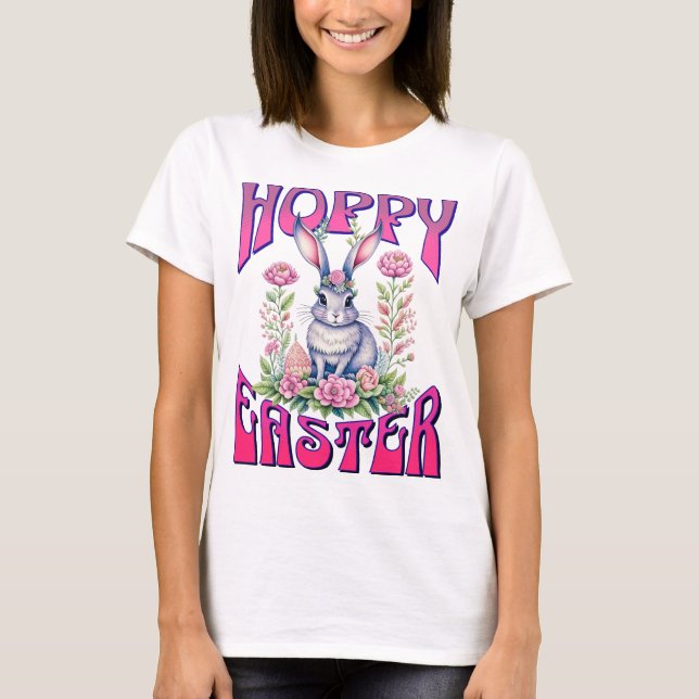 Camiseta Hoppy Easter bunny wreath (Anverso)