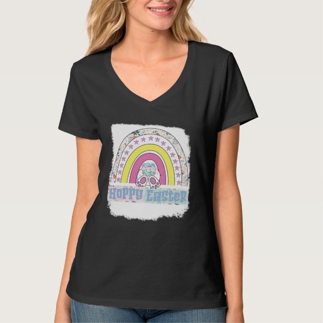 Camiseta Hoppy easter  rainbow easter easters day easter bu (Anverso)