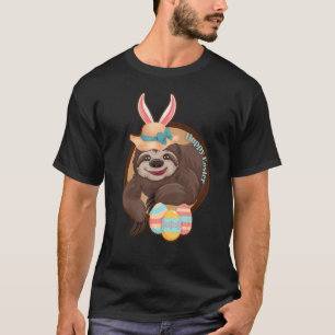 Camiseta Hoppy Easter Sloth Con Bunny Ears Bonnet Y Colo