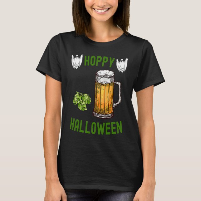 Camiseta Hoppy Halloween Beer  IPA Drinkers Ghost Hops Drin (Anverso)