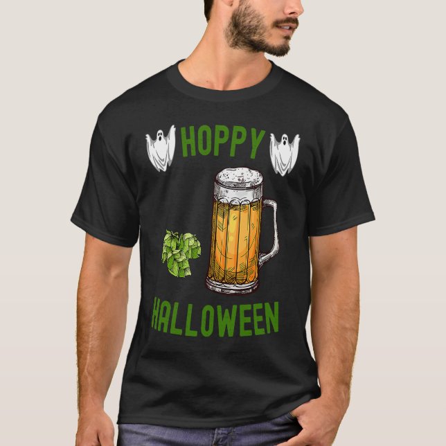 Camiseta Hoppy Halloween Beer  IPA Drinkers Ghost Hops Drin (Anverso)