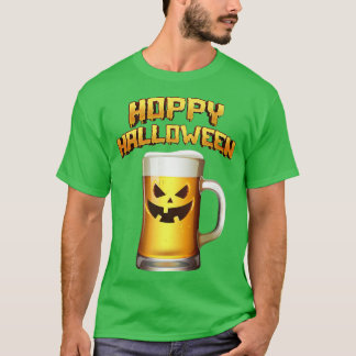 Camiseta Hoppy Halloween Calabaza Face Beer Drinker
