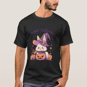 Camiseta Hoppy Halloween Happy Pun Bunny Rabbit Witch Costu