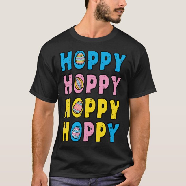 Camiseta Hoppy Happy Easter Retro Spring Men Women Kids Tod (Anverso)
