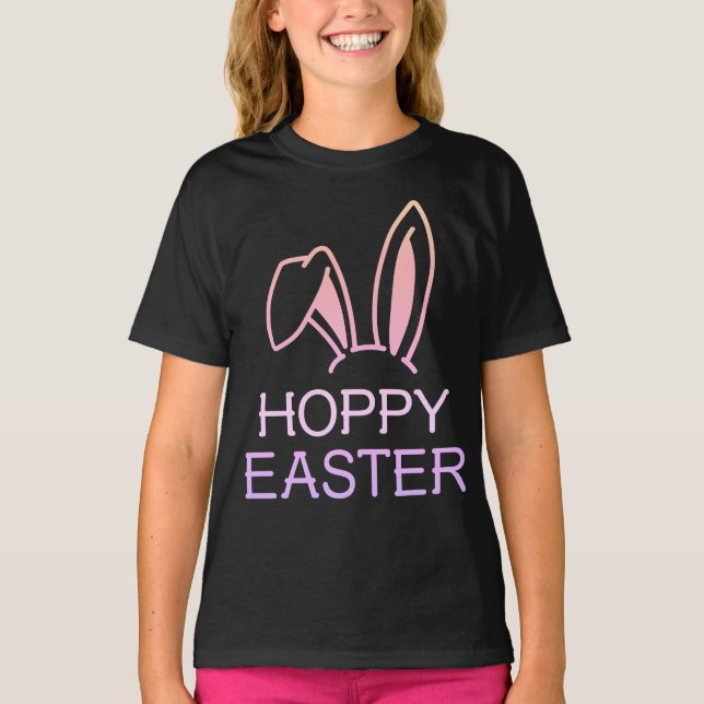 Camiseta Hoppy Hare Pastel Kids Easter Tee (Anverso)