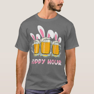 Camiseta Hoppy Hour Gracioso Cerveza de Pascua Pink Bunny O