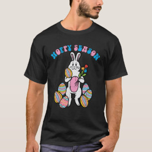 Camiseta Hoppy Season Easter Bunny Egg Rosas Hombres Niños 