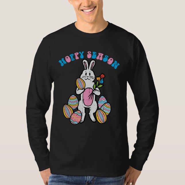 Camiseta Hoppy Season Easter Bunny Egg Rose Men Boys Kids T (Anverso)