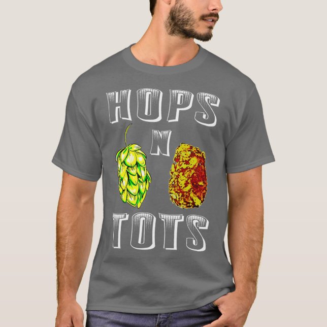 Camiseta Hops and tater tots divertido chef de cerveza arte (Anverso)