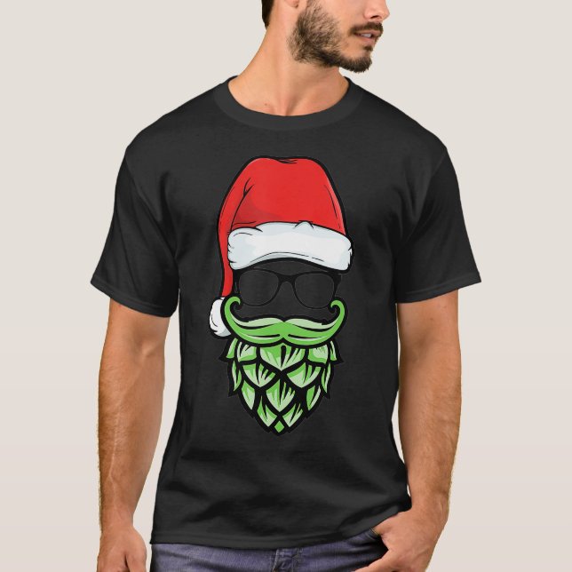 Camiseta Hops Beard Hipster Santa Navidades Beer Lover (Anverso)