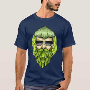 Camiseta Hops Beard I Malt Cerveza Motif para Brewermak