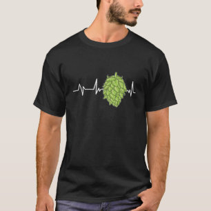 Camiseta Hops Heartbeat Beer Gift Hops