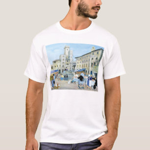 Camiseta Hora de comer en una plaza del mercado Toscana