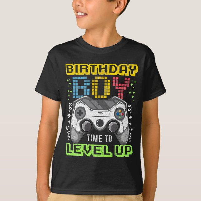 Camiseta Hora de cumpleaños para nivelar a jugador de video (Anverso)