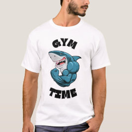 Camiseta Hora de Gimnasio Tiburón Flexionando - Divertido F