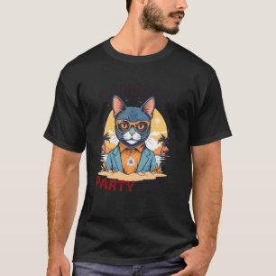 Camiseta Hora de la fiesta de verano. Gato genial Fanny Rop