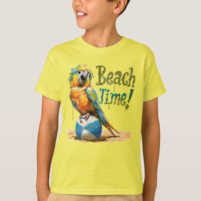 Camiseta Hora de la playa del Parrot Beach Ball Beach (Anverso)