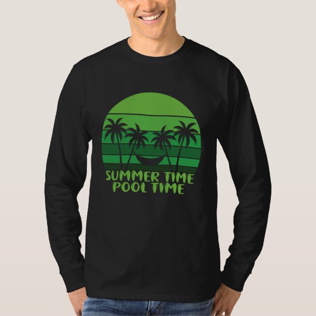 CAMISETA HORA DE PISCINA EN VERANO. (Anverso)