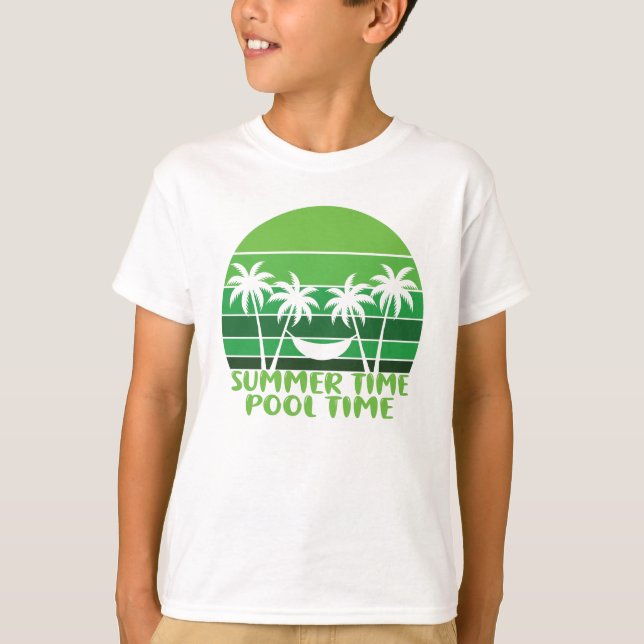 CAMISETA HORA DE PISCINA EN VERANO. (Anverso)