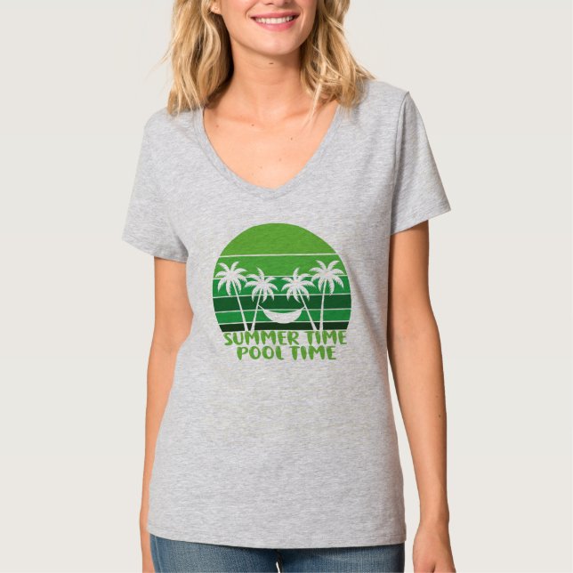 CAMISETA HORA DE PISCINA EN VERANO. (Anverso)