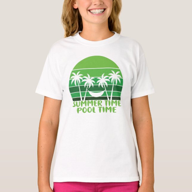 CAMISETA HORA DE PISCINA EN VERANO. (Anverso)