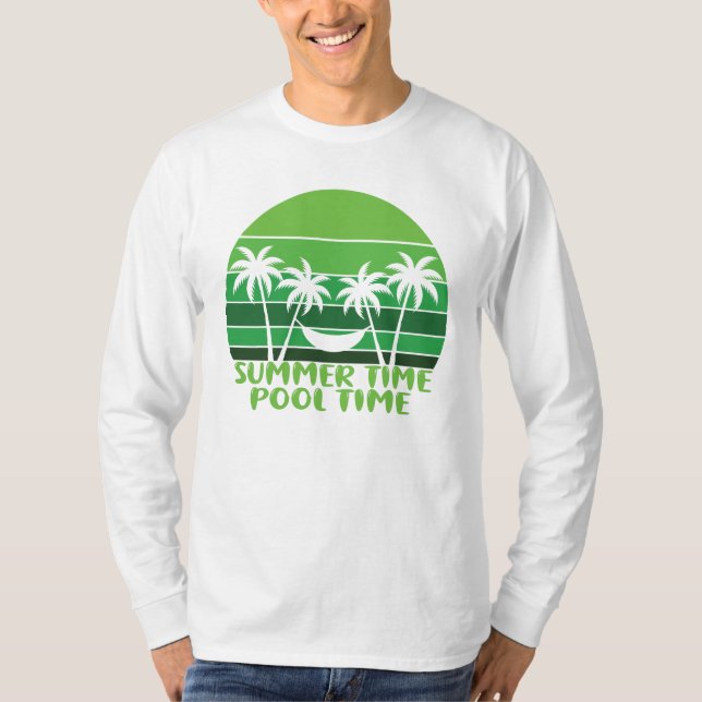 CAMISETA HORA DE PISCINA EN VERANO. (Anverso)