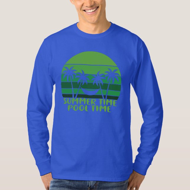 CAMISETA HORA DE PISCINA EN VERANO. (Anverso)