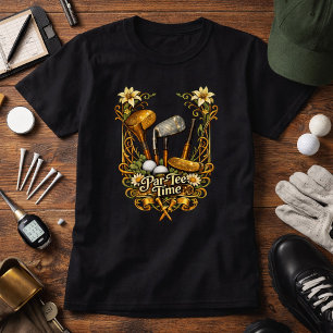 Camiseta Hora de salida de golf dorado