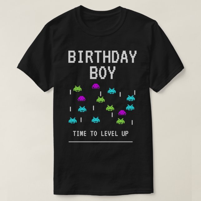 Camiseta Hora del cumpleaños hasta el nivel 1 (Diseño del anverso)