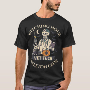 Camiseta Horario de Testigo Vet Tech Skeleton Crew Hallowee