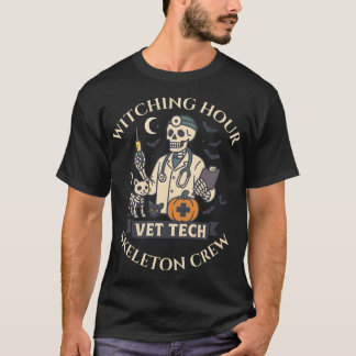 Camiseta Horario de Testigo Vet Tech Skeleton Crew Hallowee