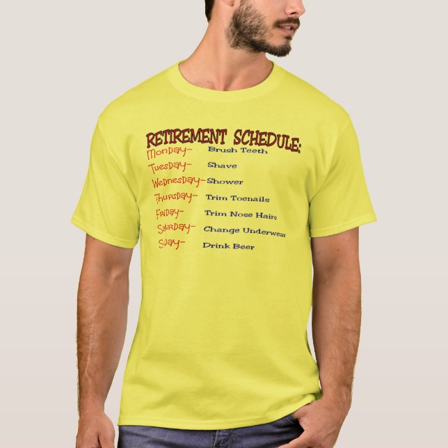 Camiseta Horario del retiro - regalos divertidos del retiro (Anverso)