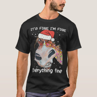 Camiseta Horario divertido Navidades de caballos está bien 
