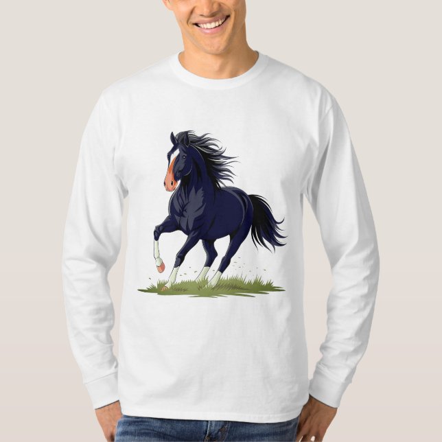 CAMISETA HORARIO NEGRO DE CORRIENTE ÚNICO (Anverso)