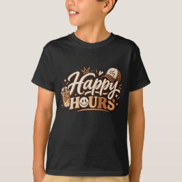 Camiseta Horas Felices | Tipografía Vintage Marrón y Crema