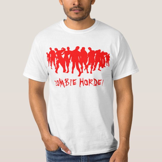 Camiseta ¡HORDA DEL ZOMBI! - rojo (Anverso)