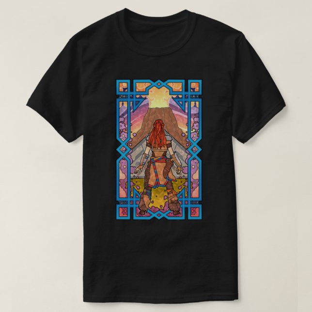 Camiseta Horizon Zero Dawn T-Shirt Vidrio HZD - Leyenda Alo (Diseño del anverso)