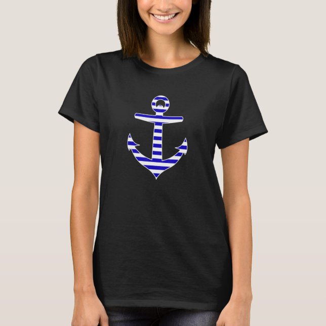 Camiseta Horizontal Striped Anchor  Cool Nautical (Anverso)