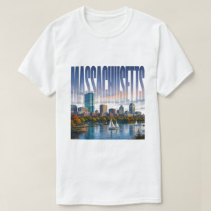 Camiseta Horizonte costero histórico del puerto de Boston M