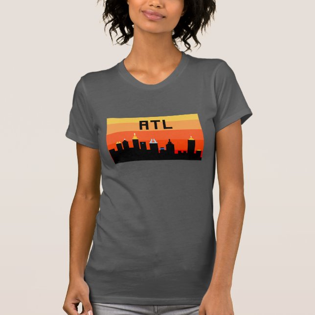 Camiseta Horizonte de 8 bits ATL de Atlanta (Anverso)