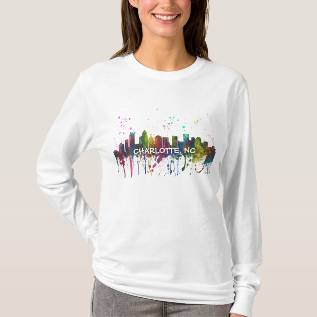 CAMISETA HORIZONTE DE CHARLOTTE, CAROLINA DEL NORTE (Anverso)