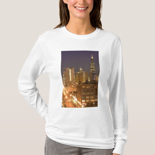 Camiseta Horizonte de Chicago, Illinois, desde West Loop en (Anverso)