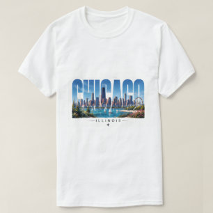 Camiseta Horizonte de Chicago Illinois junto al lago