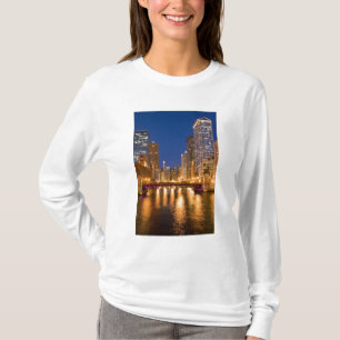 Camiseta Horizonte de Chicago, Illinois, y río Chicago en