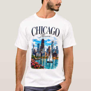 Camiseta Horizonte de Chicago junto al lago