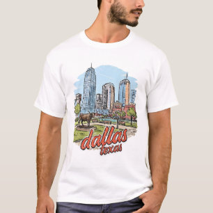 Camiseta Horizonte de Dallas Texas Longhorn Ciudad Retrópol